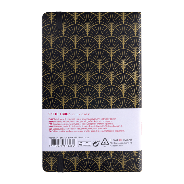 Schetsboek Talens Art Creation 80 witte vellen 140gr 130x210mm art deco