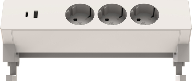 Stekkerdoos Euroseats opbouw 3 voudig USB A+C wit