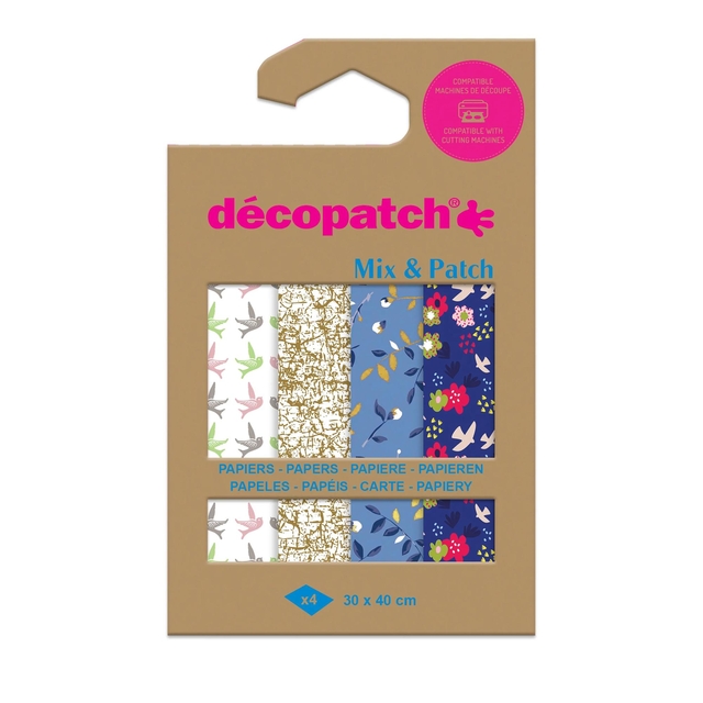 Hobbypapier Décopatch 30x40cm set à 4 vel thema Shades of Blue