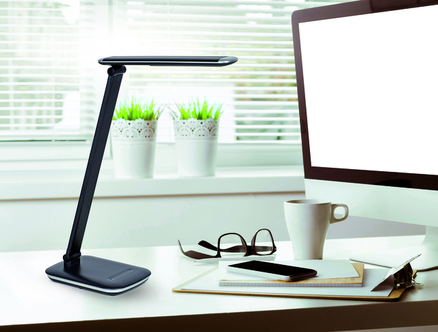 Bureaulamp MAUL Jazzy LED voet dimbaar + USB-poort zwart