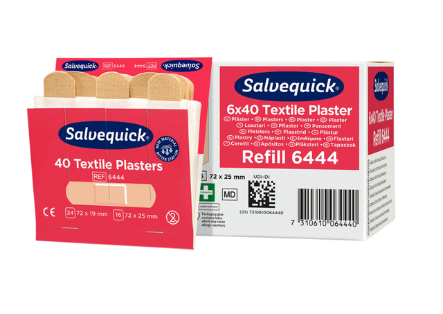 Pleisters Salvequick navulling textiel 6x 40 stuks