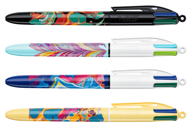 Balpen Bic 4kleuren medium Hydro ass
