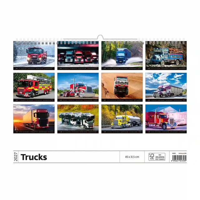 Kalender 2027 Helma 365 31.5x45cm de ultieme vrachtwagen