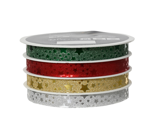 Cadeaulint Decoris rol met 4 kleuren assorti