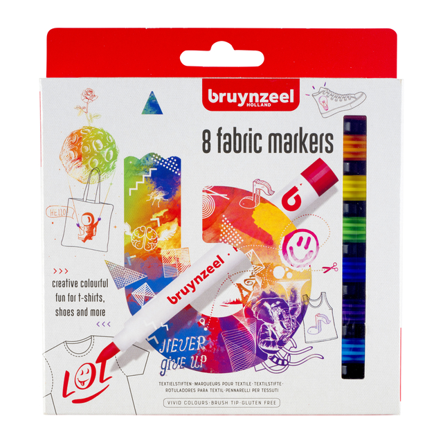 Textielstift Bruynzeel Teens assorti 8 stuks