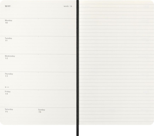 Agenda 2027 Moleskine 12M Planner Weekly 7dagen/1pagina large sc black