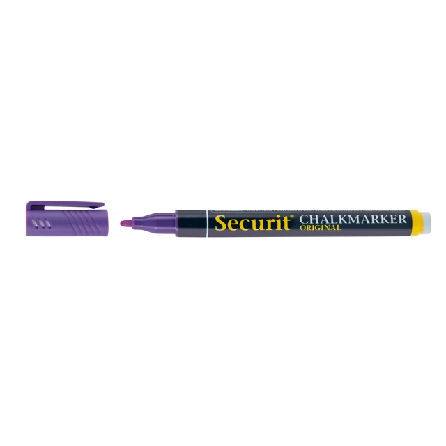 Krijtstift Securit SMA-100 rond 1-2mm geel/oranje/roze/paars blister à 4 stuks