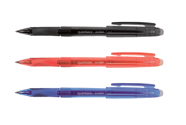 Gelschrijver Quantore erasable 0.7mm zwart