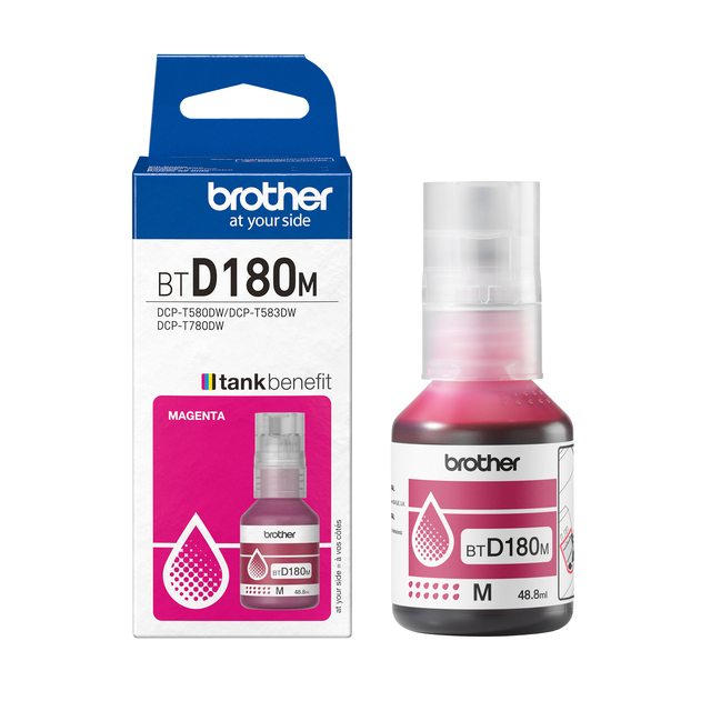 Navulinkt Brother BT-D180M rood