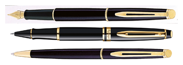 Rollerpen Waterman Expert black lacquer GT fijn