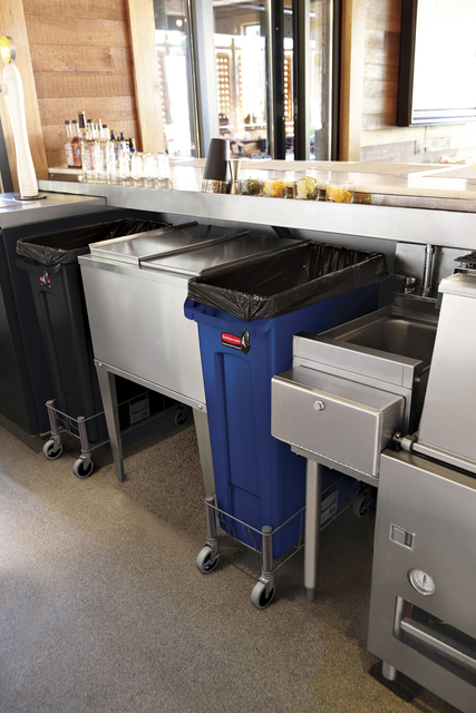 Afvalbak Rubbermaid Slim Jim Vented met luchtsleuven 87 liter blauw