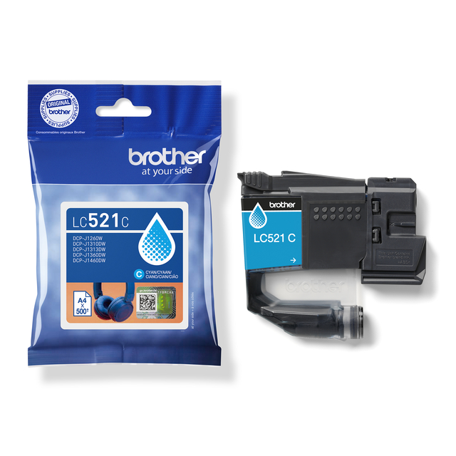 Inktcartridge Brother LC-521C blauw