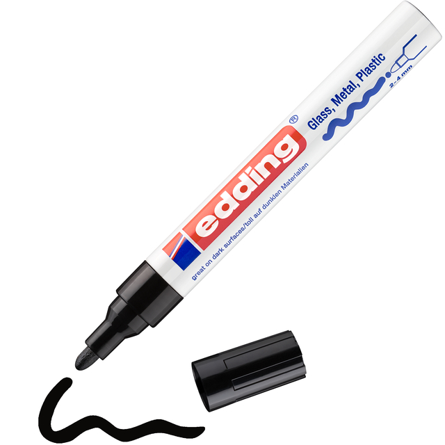 Paintmarker edding 750 op oliebasis 2-4mm creatief zwart