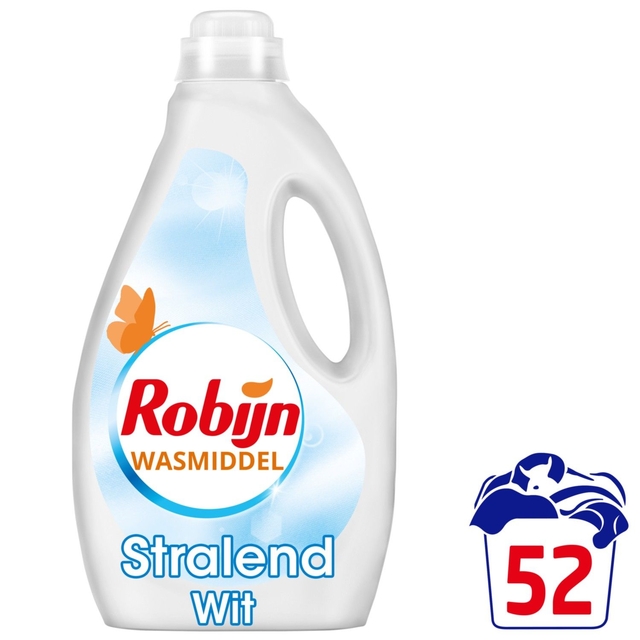 Wasmiddel Robijn vloeibaar 2,6L stralend wit 52 scoops