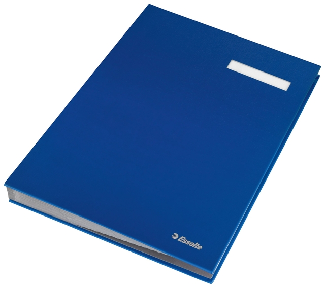 Vloeiboek Esselte karton 20 tabbladen blauw