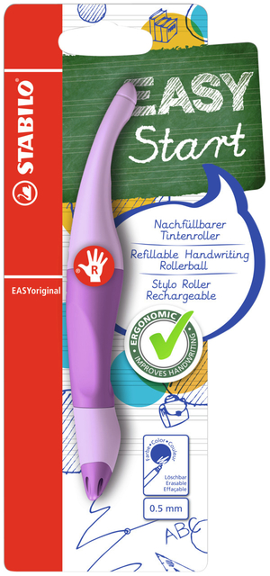 Rollerpen STABILO Easyoriginal  rechts medium pa lila blush blister