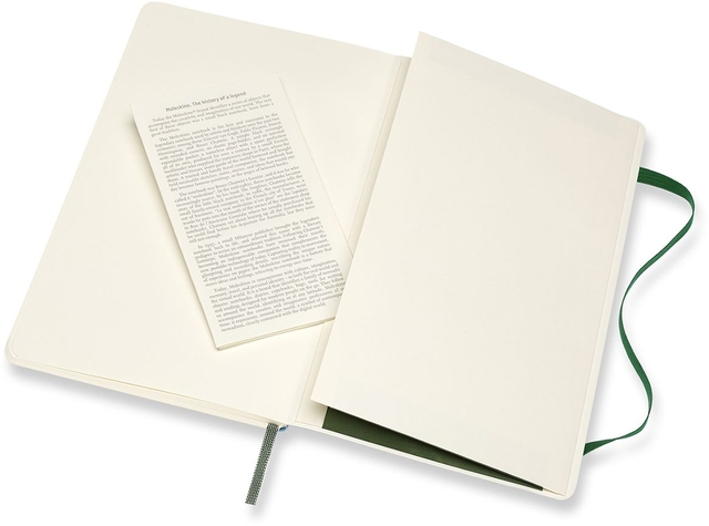 Notitieboek Moleskine large 130x210mm blanco soft cover myrtle green