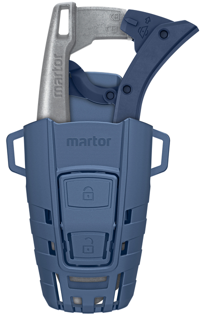 Veiligheidsmes Martor Secunorm 610 XDR trapezium 32mm met holster zilver