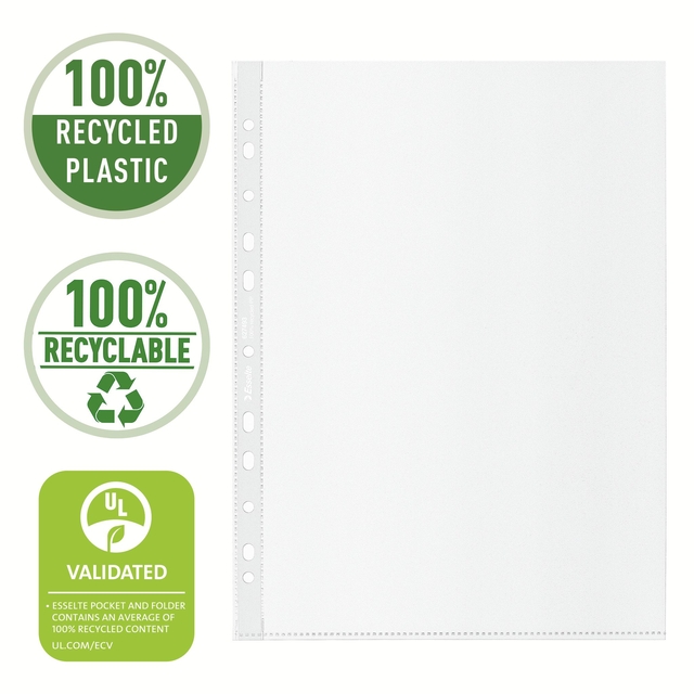 Showtas Esselte recycle PP A4 70µ 11-gaats transparant 100 stuks