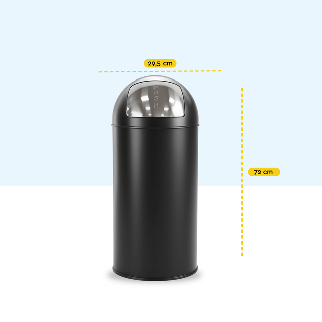 Afvalbak BRASQ Push Bin PB230+ 30 liter zwart