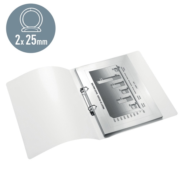 Ringband Leitz WOW A4 2-rings O-mechaniek 25mm PP groen
