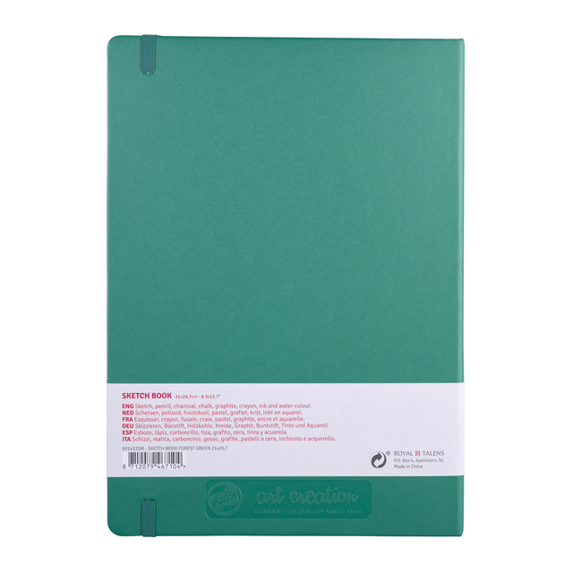 Schetsboek Talens Art Creation 80 witte vellen 140gr 210x297mm woudgroen