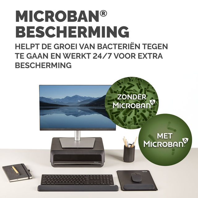 Muismat met polssteun Fellowes Breyta XL zwart