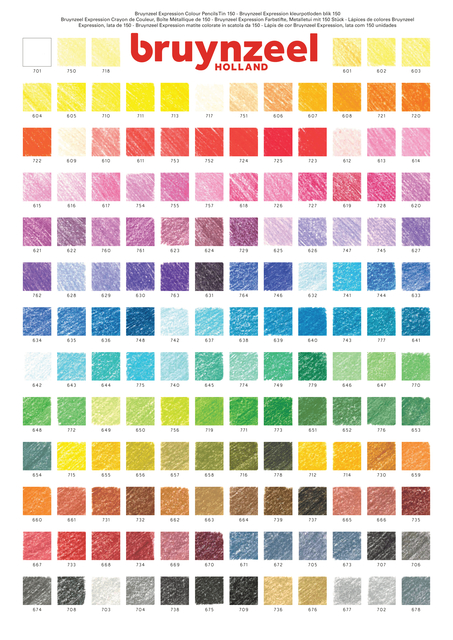 Kleurpotloden Bruynzeel Expression assorti blik à 150 stuks