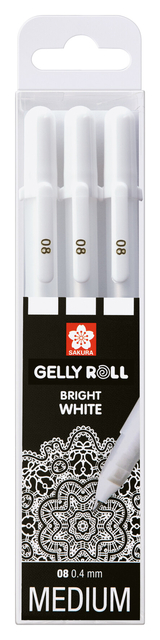 Gelschrijver Sakura Gelly Roll Classic 08 set à 3 stuks wit