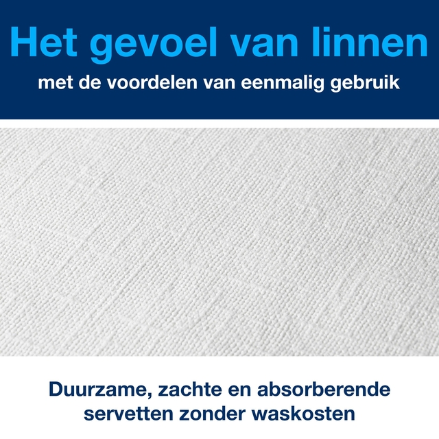 Dinerservet Tork Linstyle Premium 1/4 vouw 1-laags 390x390mm 50 vel wit 478722