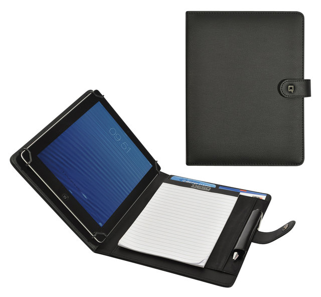 Schrijfmap DESQ voor tablet 7"-10" met sluitclip zwart