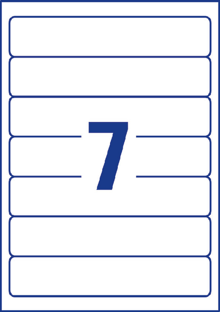 Rugetiket Avery smal 38x192mm zelfklevend wit