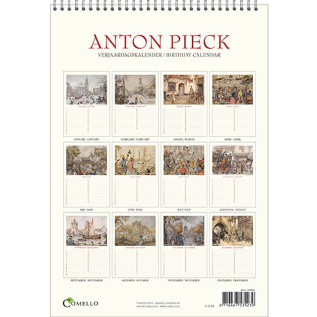 Verjaardagskalender Anton Pieck Zicht op haven A4