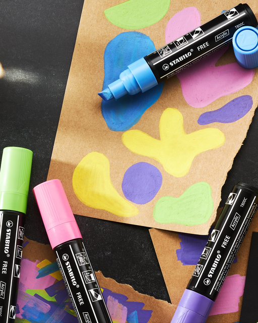 Acrylmarker STABILO  Free Acrylic T800C karmijnrood