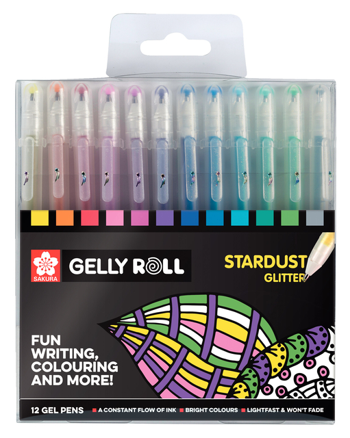 Gelschrijver Sakura Gelly Roll Stardust set à 12 kleuren