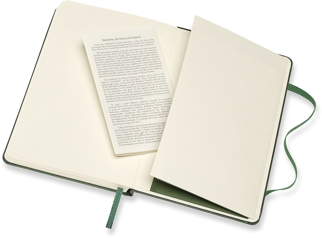 Notitieboek Moleskine pocket 90x140mm ruit 5x5mm hard cover myrtle green