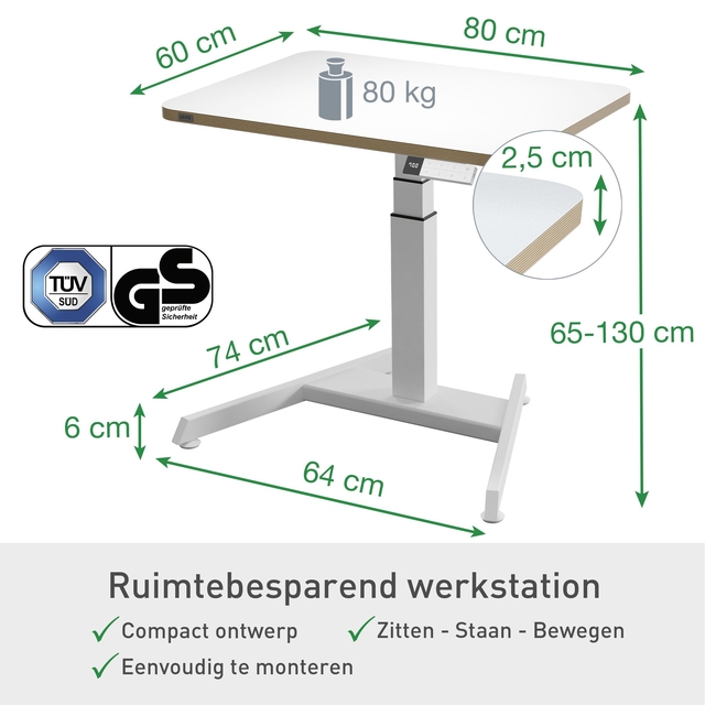 Zit-sta bureau Leitz Ergo elektrisch compact