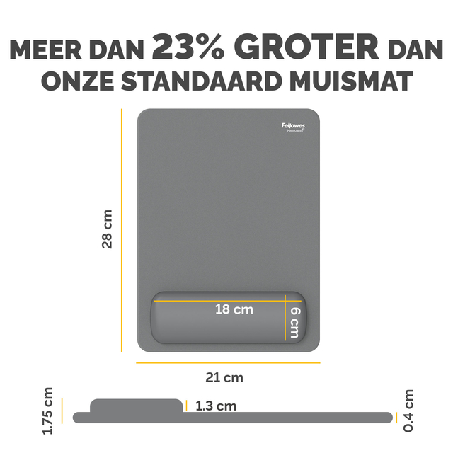 Muismat met polssteun Fellowes Breyta XL grijs