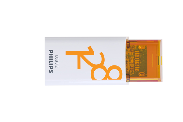 USB stick 3.2 Philips Click USB-C 128GB oranje