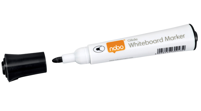 Whiteboardmarker Nobo Glide rond zwart 2mm