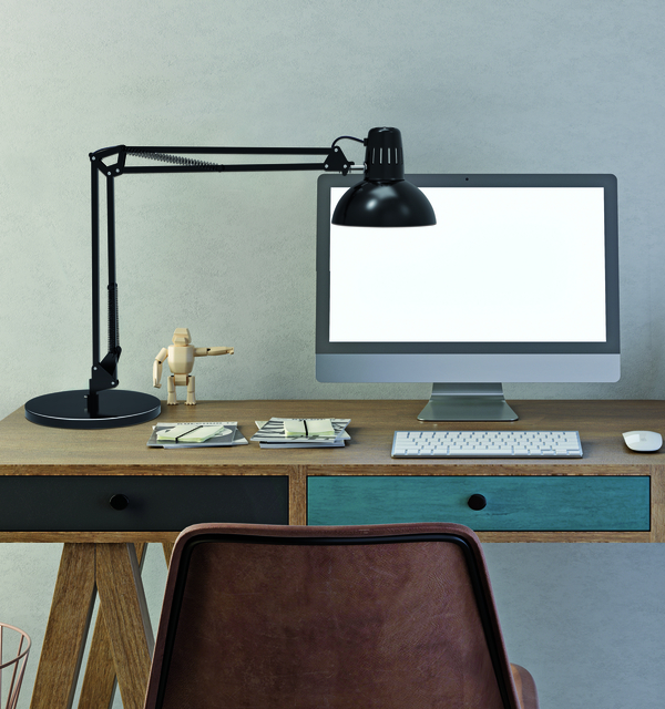 Bureaulamp MAUL Study voet excl.LED lamp E27 zwart
