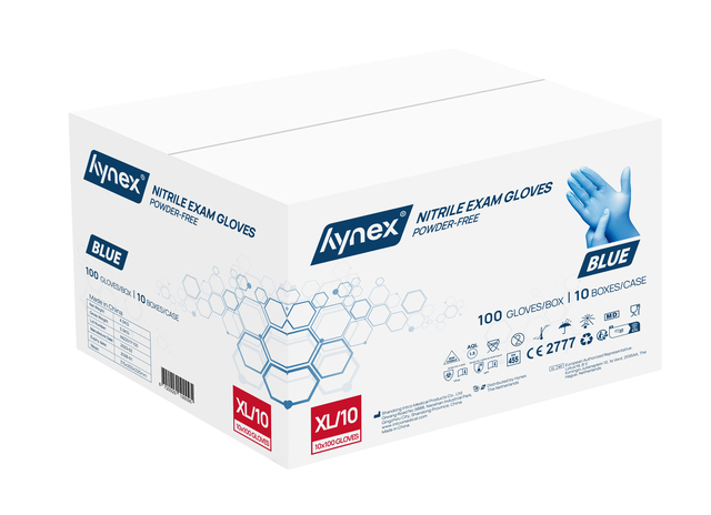 Handschoen Hynex nitril XL blauw 3.5g pak à 100 stuks