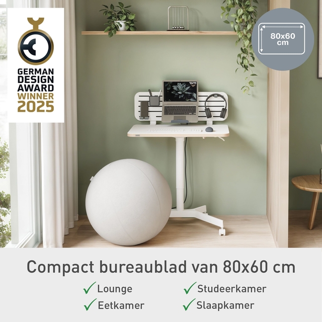 Zit-sta bureau Leitz Ergo compact wielen