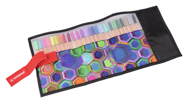 Fineliner STABILO point 88/25 Arty rollerset zwart fijn ass 25st
