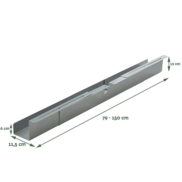 Kabelgoot BRASQ verstelbaar 75-150cm CT100 zilver