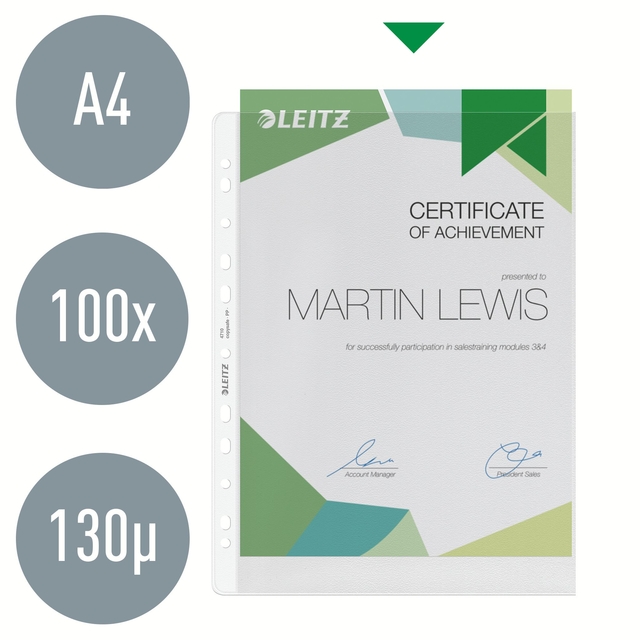 Showtas Leitz Premium copy safe 0.13mm PP A4 100 stuks