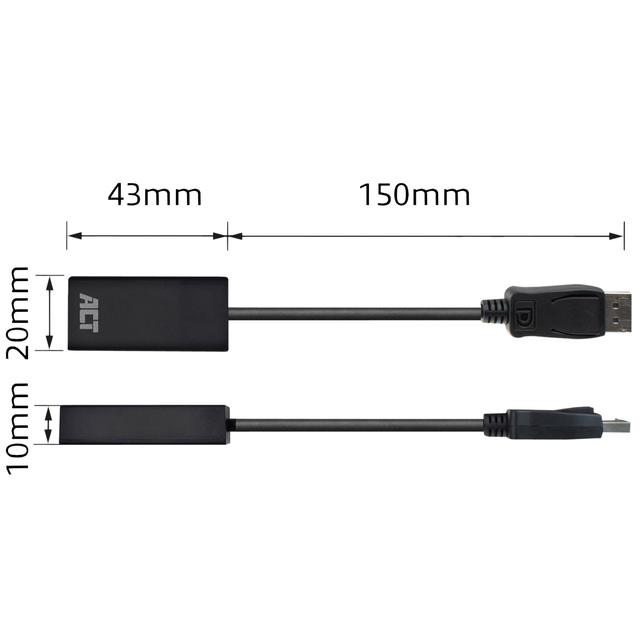 Adapter ACT DisplayPort naar HDMI 4K 0.15 meter