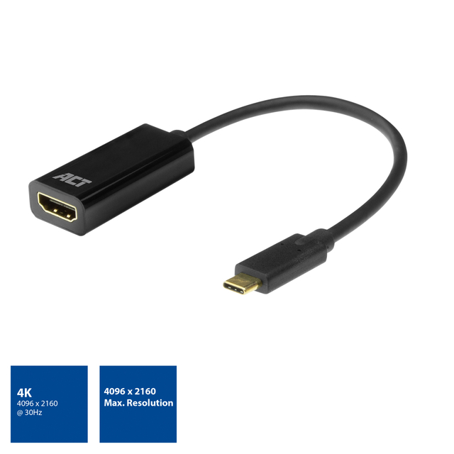 Adapter ACT USB-C naar HDMI 4K 30Hz 0.15 meter