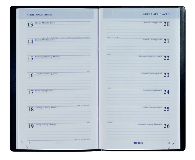 Agenda 2027 Brepols Breplan Genova 7dagen/1pagina zwart