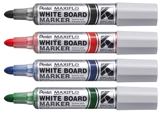 Whiteboardmarker Pentel MWL5M Maxiflo rond 3mm blauw